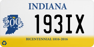IN license plate 193IX