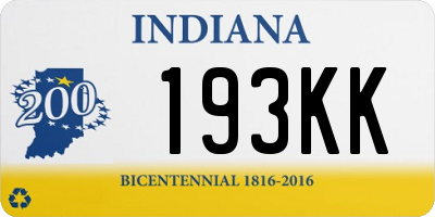 IN license plate 193KK