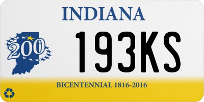 IN license plate 193KS