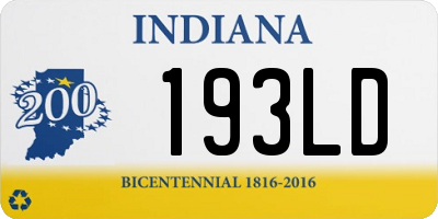 IN license plate 193LD