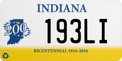 IN license plate 193LI