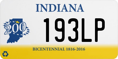 IN license plate 193LP