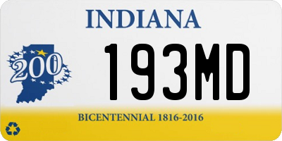 IN license plate 193MD