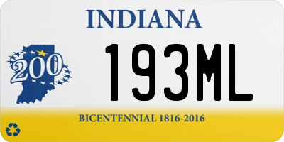 IN license plate 193ML