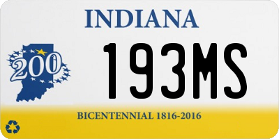 IN license plate 193MS