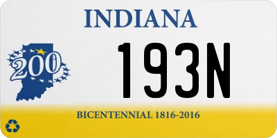 IN license plate 193N