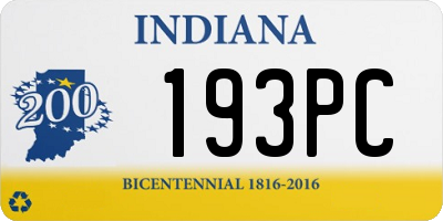 IN license plate 193PC