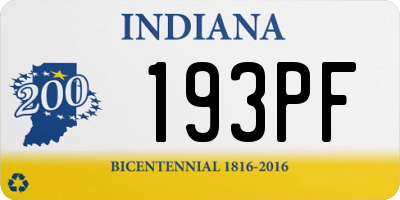 IN license plate 193PF