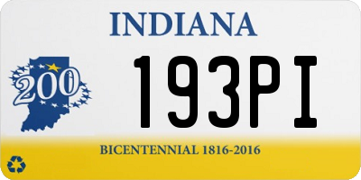 IN license plate 193PI