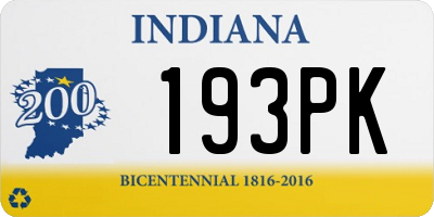 IN license plate 193PK