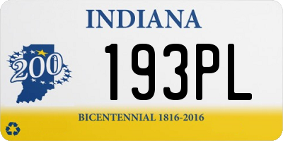 IN license plate 193PL