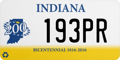 IN license plate 193PR