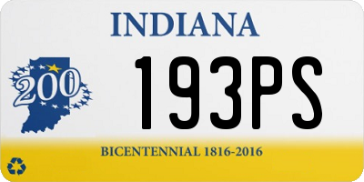 IN license plate 193PS