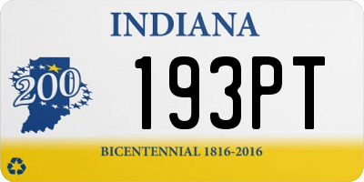 IN license plate 193PT