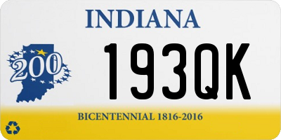 IN license plate 193QK