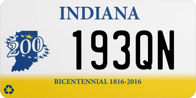 IN license plate 193QN