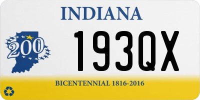 IN license plate 193QX