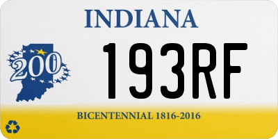 IN license plate 193RF