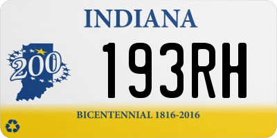 IN license plate 193RH