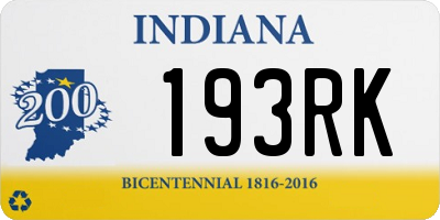 IN license plate 193RK