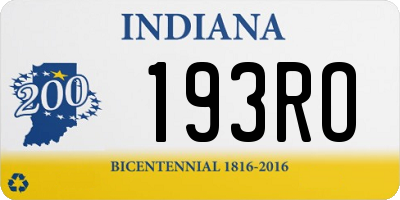 IN license plate 193RO