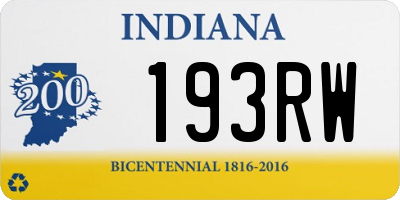 IN license plate 193RW