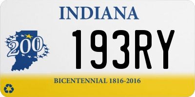 IN license plate 193RY