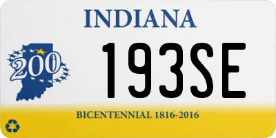 IN license plate 193SE