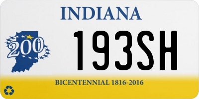 IN license plate 193SH