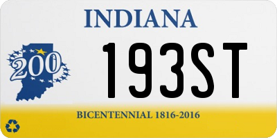 IN license plate 193ST