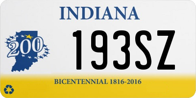 IN license plate 193SZ