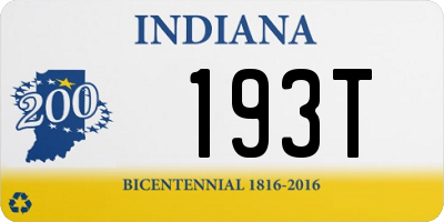 IN license plate 193T