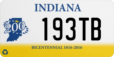 IN license plate 193TB