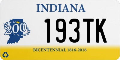 IN license plate 193TK