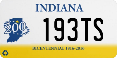 IN license plate 193TS