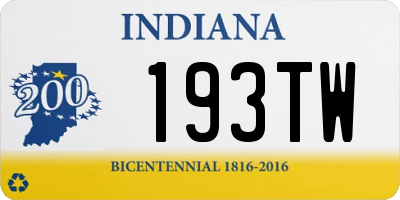 IN license plate 193TW