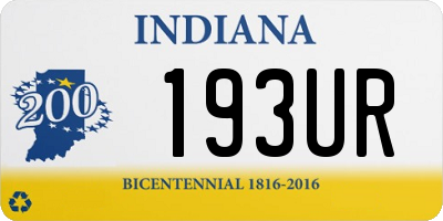 IN license plate 193UR