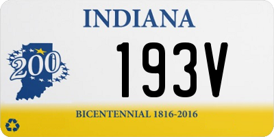 IN license plate 193V