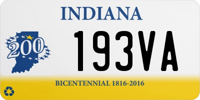 IN license plate 193VA