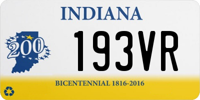 IN license plate 193VR