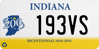 IN license plate 193VS