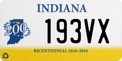 IN license plate 193VX