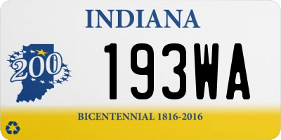 IN license plate 193WA