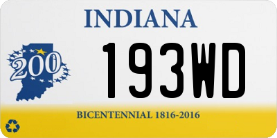 IN license plate 193WD