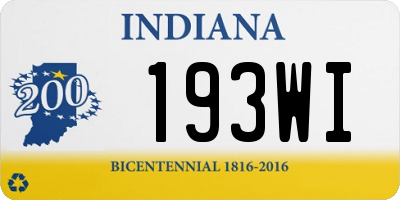 IN license plate 193WI