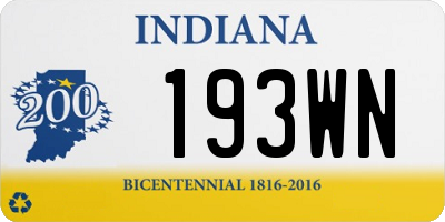 IN license plate 193WN