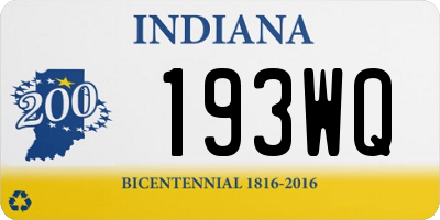 IN license plate 193WQ