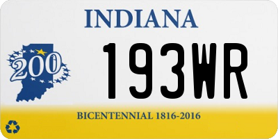 IN license plate 193WR