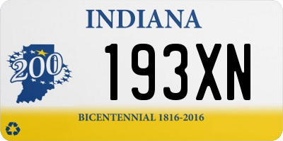 IN license plate 193XN