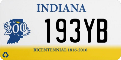 IN license plate 193YB